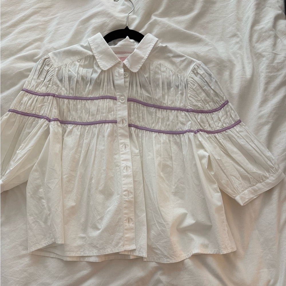 Maeve White Blouse - Anthropologie